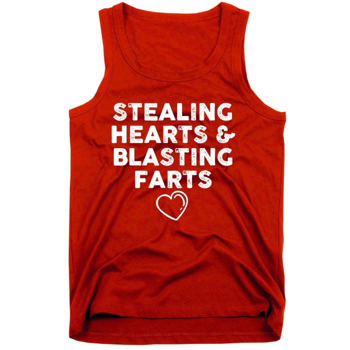 Funny ValentineS Day Stealing Hearts And Blasting Farts Tank Top