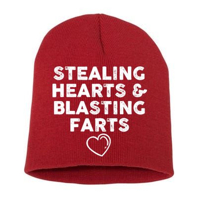 Funny ValentineS Day Stealing Hearts And Blasting Farts Short Acrylic Beanie