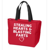 Funny ValentineS Day Stealing Hearts And Blasting Farts Zip Tote Bag