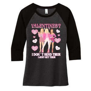 Fetch Valentine Day I Dont Send Them I Just Get Them Women's Tri-Blend 3/4-Sleeve Raglan Shirt