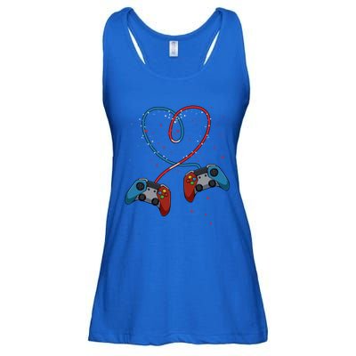 Funny Valentine's Day Gamer Couple Gift Controllers Heart Gift Ladies Essential Flowy Tank