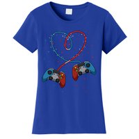 Funny Valentine's Day Gamer Couple Gift Controllers Heart Gift Women's T-Shirt