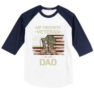 Father Veterans Day My Favorite Veteran Is My Dad For Gift Baseball Sleeve Shirt