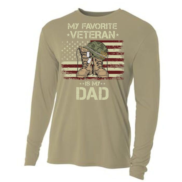 Father Veterans Day My Favorite Veteran Is My Dad For Gift Cooling Performance Long Sleeve Crew