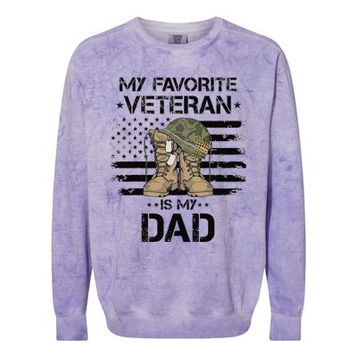 Father Veterans Day My Favorite Veteran Is My Dad For Colorblast Crewneck Sweatshirt