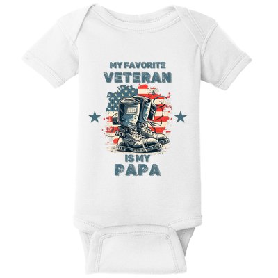 Father Veterans Day My Favorite Veteran Is My Papa For Kids Baby Bodysuit