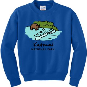 Family Vacation Design Cute Gift Retro Katmai National Park Gift Kids Sweatshirt