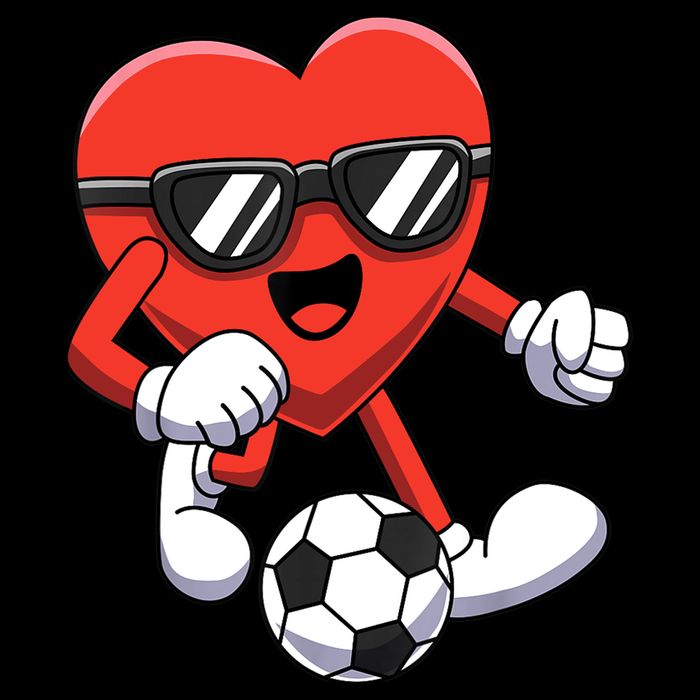 Funny Valentines Day Heart Playing Soccer Boy Girl Backpack