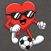 Funny Valentines Day Heart Playing Soccer Boy Girl Cotton Canvas Backpack