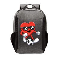 Funny Valentines Day Heart Playing Soccer Boy Girl Vector Backpack