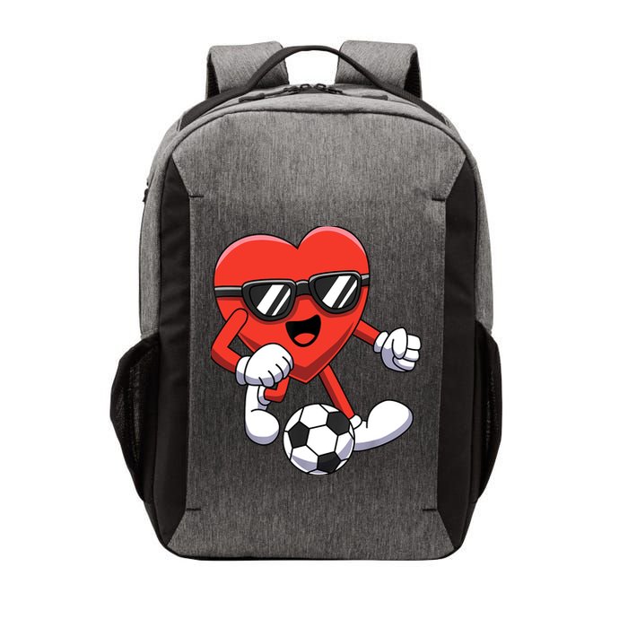 Funny Valentines Day Heart Playing Soccer Boy Girl Vector Backpack