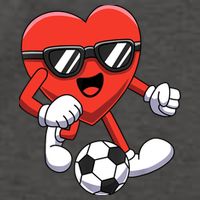 Funny Valentines Day Heart Playing Soccer Boy Girl Vector Backpack