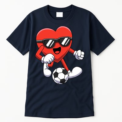 Funny Valentines Day Heart Playing Soccer Boy Girl Tall T-Shirt