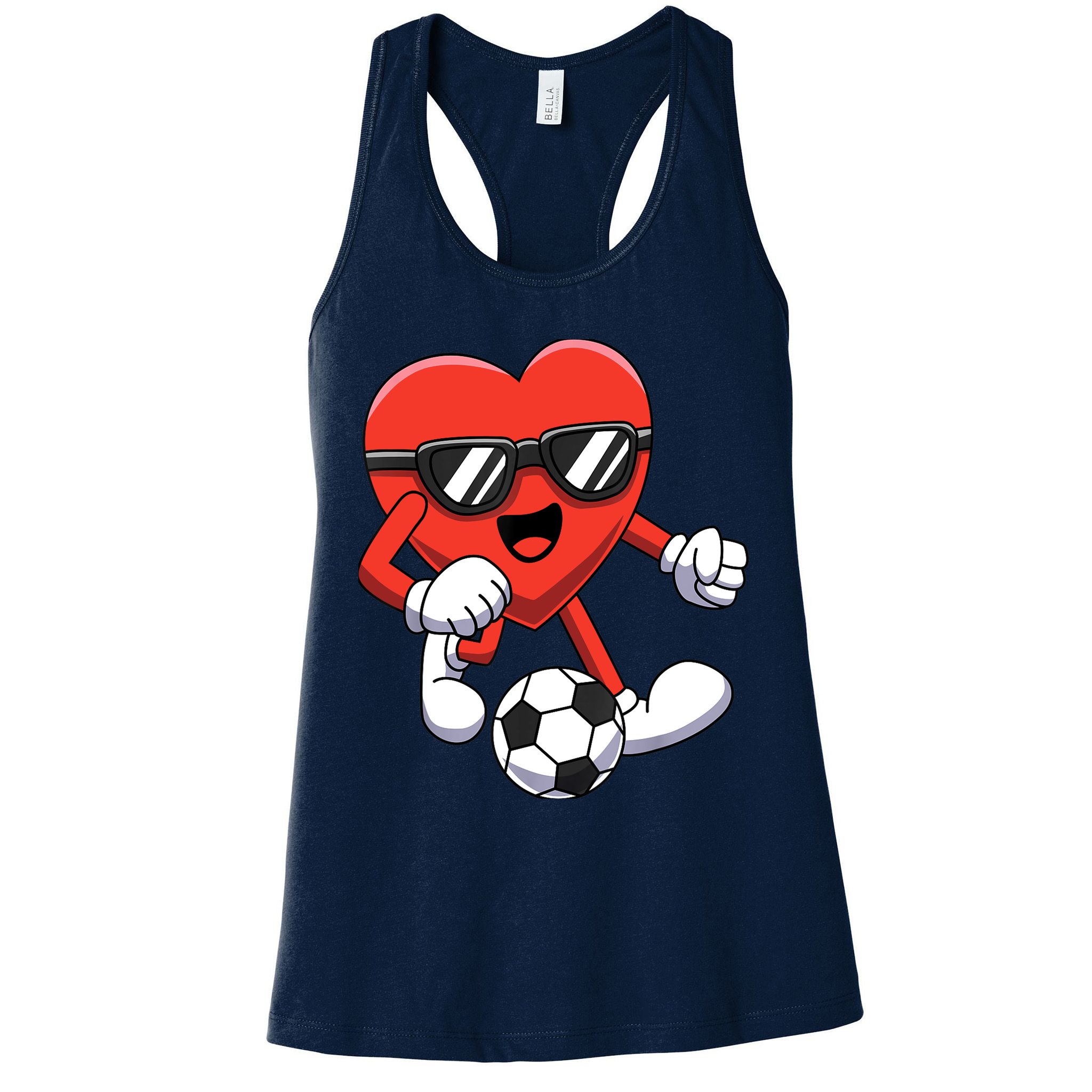 Funny Valentines Day Heart Playing Soccer Boy Girl Womens Tank Top
