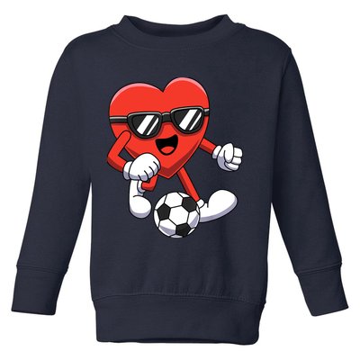 Funny Valentines Day Heart Playing Soccer Boy Girl Toddler Sweatshirt