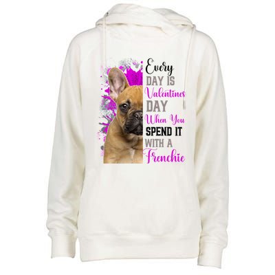 Frenchie Valentines Day Mom Dogs Cute Fun French Bulldog Gift Womens Funnel Neck Pullover Hood