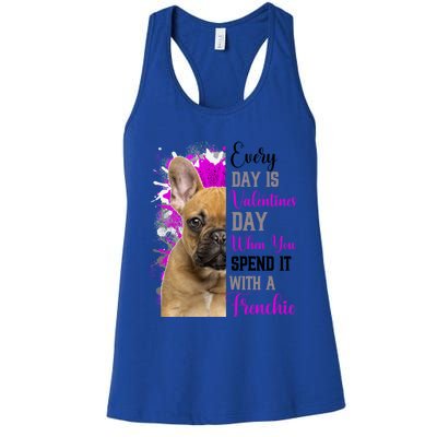 Frenchie Valentines Day Mom Dogs Cute Fun French Bulldog Gift Women's Racerback Tank