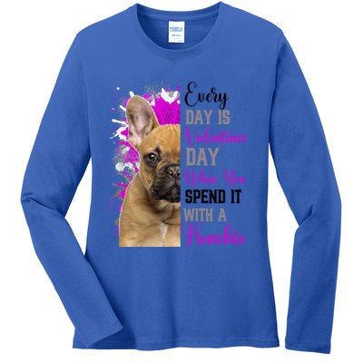 Frenchie Valentines Day Mom Dogs Cute Fun French Bulldog Gift Ladies Long Sleeve Shirt