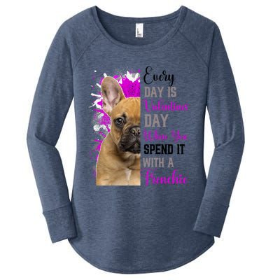 Frenchie Valentines Day Mom Dogs Cute Fun French Bulldog Gift Women's Perfect Tri Tunic Long Sleeve Shirt