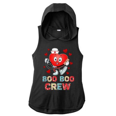 Funny Valentine's Day Boo Boo Crew Nurse Cute Heart Love Ladies PosiCharge Tri-Blend Wicking Draft Hoodie Tank