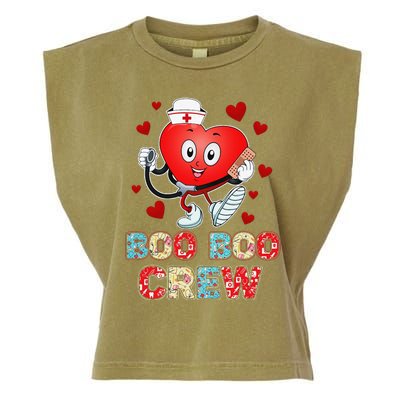 Funny Valentine's Day Boo Boo Crew Nurse Cute Heart Love Garment-Dyed Women's Muscle Tee