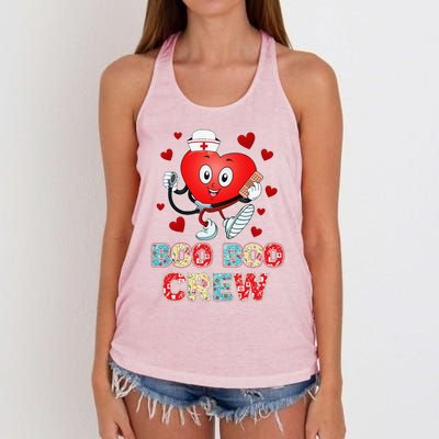 Funny Valentine's Day Boo Boo Crew Nurse Cute Heart Love Women's Knotted Racerback Tank