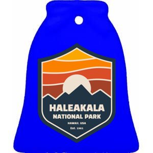 Family Vacation Design Retro Haleakala National Park Gift Ceramic Bell Ornament