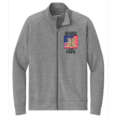 Father Veterans Day My Favorite Veteran Is My Papa Stretch Full-Zip Cadet Jacket