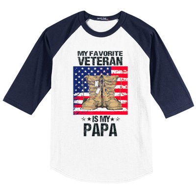 Father Veterans Day My Favorite Veteran Is My Papa Baseball Sleeve Shirt