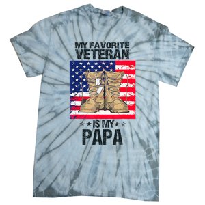 Father Veterans Day My Favorite Veteran Is My Papa Tie-Dye T-Shirt