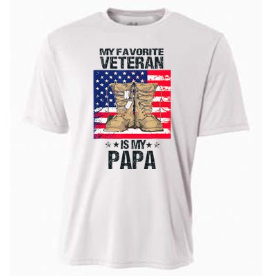 Father Veterans Day My Favorite Veteran Is My Papa Cooling Performance Crew T-Shirt