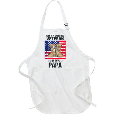 Father Veterans Day My Favorite Veteran Is My Papa Full-Length Apron With Pockets