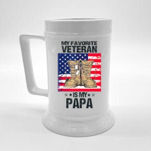 Father Veterans Day My Favorite Veteran Is My Papa Beer Stein