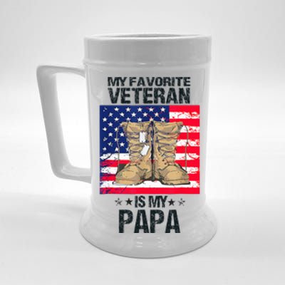 Father Veterans Day My Favorite Veteran Is My Papa Beer Stein