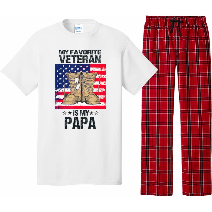 Father Veterans Day My Favorite Veteran Is My Papa Pajama Set