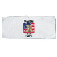 Father Veterans Day My Favorite Veteran Is My Papa Large Microfiber Waffle Golf Towel