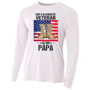 Father Veterans Day My Favorite Veteran Is My Papa Cooling Performance Long Sleeve Crew