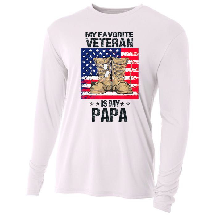 Father Veterans Day My Favorite Veteran Is My Papa Cooling Performance Long Sleeve Crew