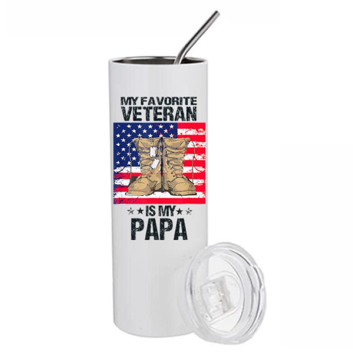 Father Veterans Day My Favorite Veteran Is My Papa Stainless Steel Tumbler