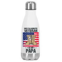 Father Veterans Day My Favorite Veteran Is My Papa Stainless Steel Insulated Water Bottle