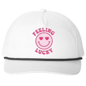 Funny Valentines Day Feeling Lucky Pink Smile Face Trendy Snapback Five-Panel Rope Hat