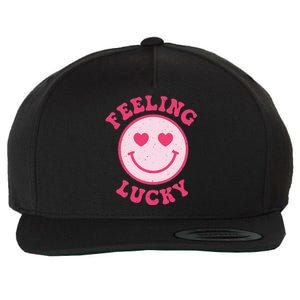 Funny Valentines Day Feeling Lucky Pink Smile Face Trendy Wool Snapback Cap