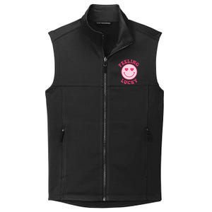 Funny Valentines Day Feeling Lucky Pink Smile Face Trendy Collective Smooth Fleece Vest