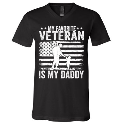 Father Veterans Day My Favorite Veteran Is My Daddy For V-Neck T-Shirt