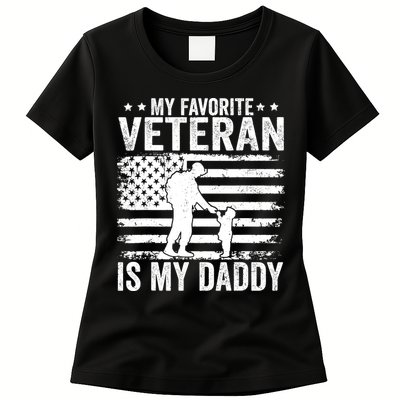 Father Veterans Day My Favorite Veteran Is My Daddy For Womens T-Shirt