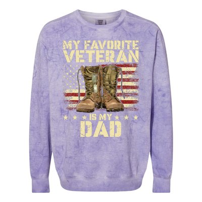 Father Veterans Day My Favorite Veteran Is My Dad Colorblast Crewneck Sweatshirt