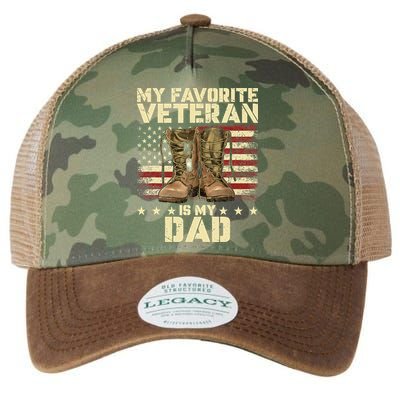 Father Veterans Day My Favorite Veteran Is My Dad Legacy Tie Dye Trucker Hat