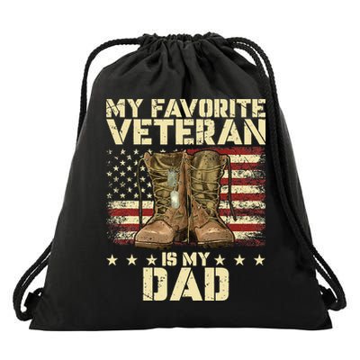 Father Veterans Day My Favorite Veteran Is My Dad Drawstring Bag