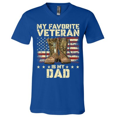Father Veterans Day My Favorite Veteran Is My Dad V-Neck T-Shirt