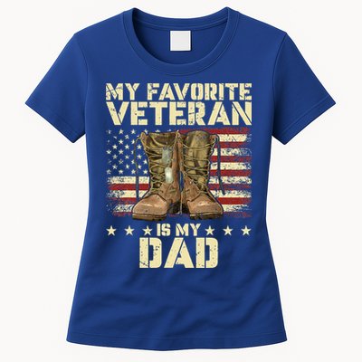 Father Veterans Day My Favorite Veteran Is My Dad Womens T-Shirt